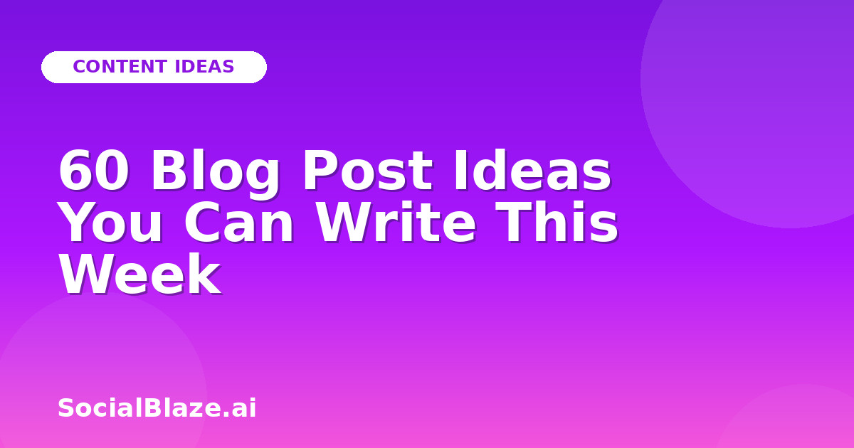 60 Blog Post Ideas You Can Write This Week