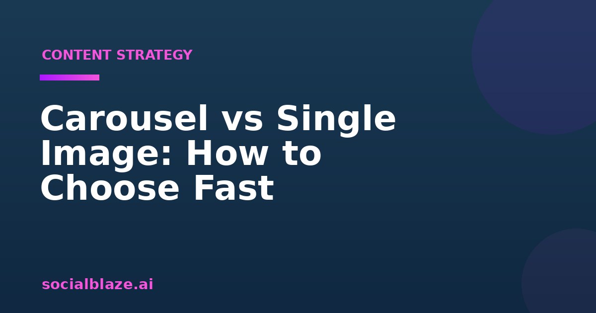 Carousel vs Single Image: How to Choose Fast