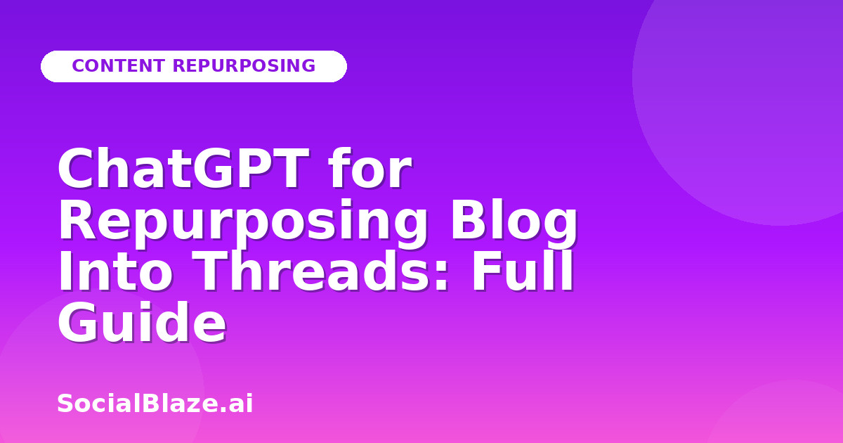 ChatGPT for Repurposing Blog Into Threads: Full Guide