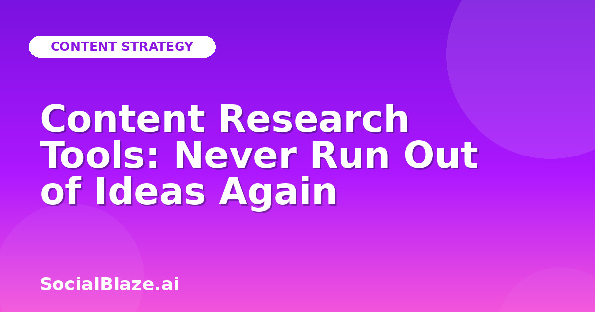 Content Research Tools: Never Run Out of Ideas Again