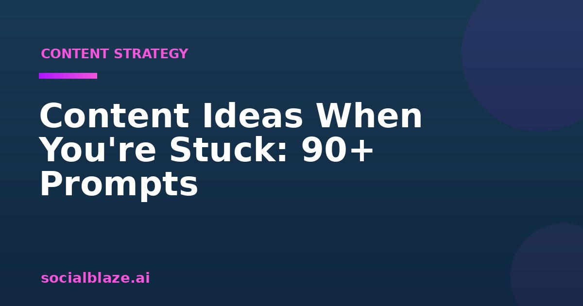 Content Ideas When You're Stuck: 90+ Prompts