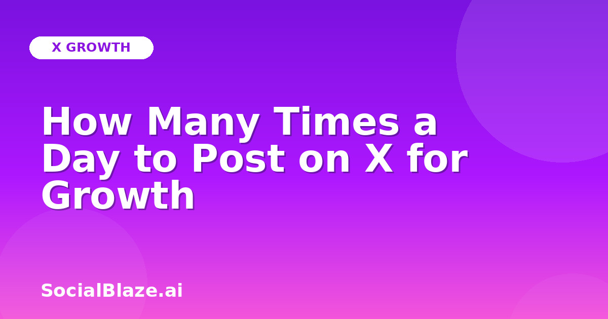 How Many Times a Day to Post on X for Growth