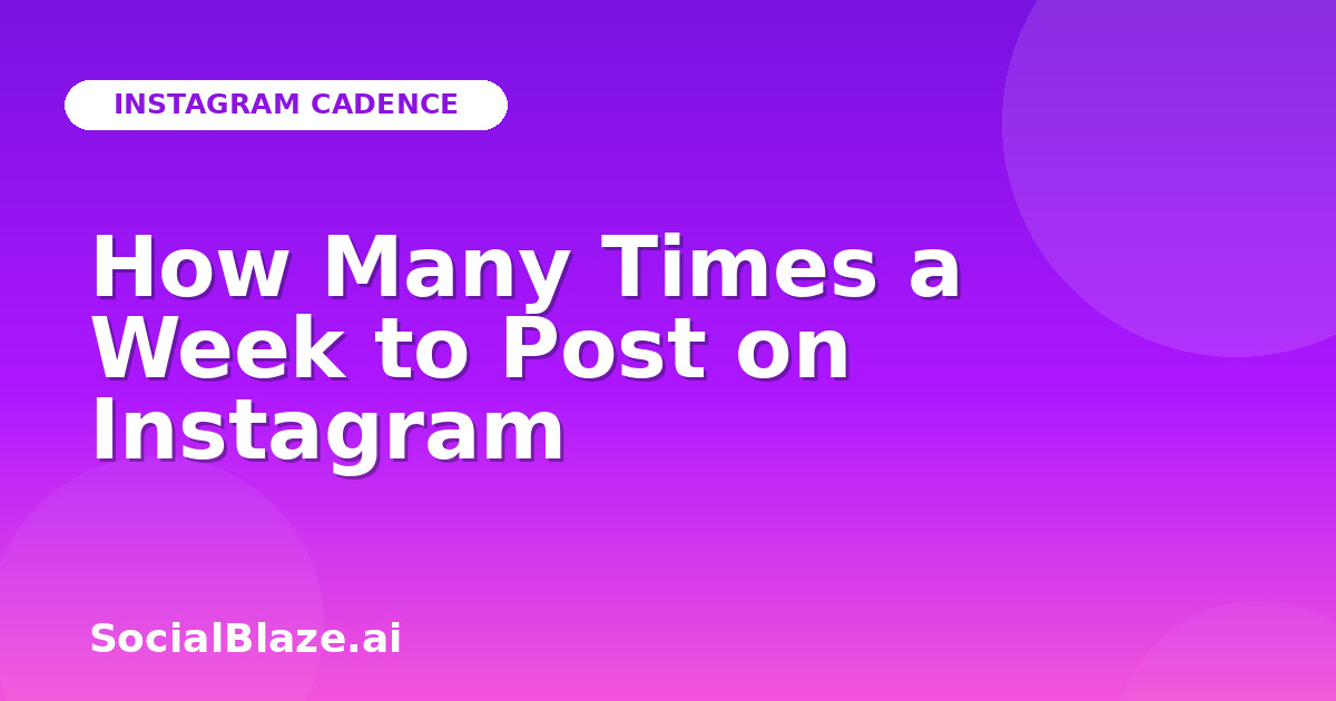 How Many Times a Week to Post on Instagram
