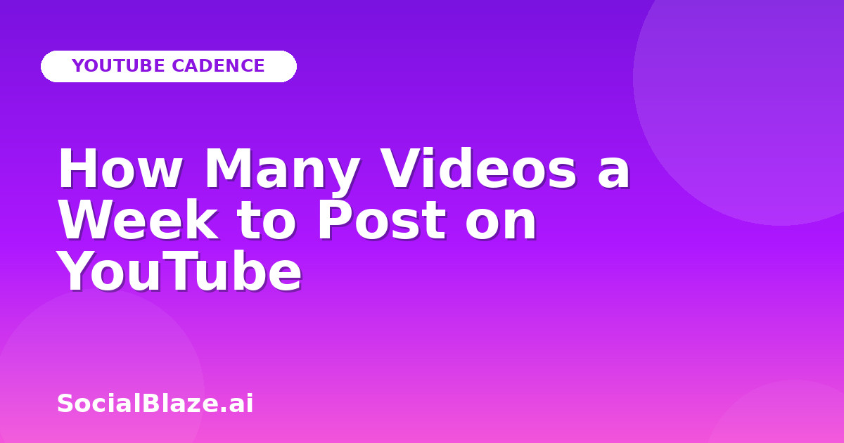 How Many Videos a Week to Post on YouTube