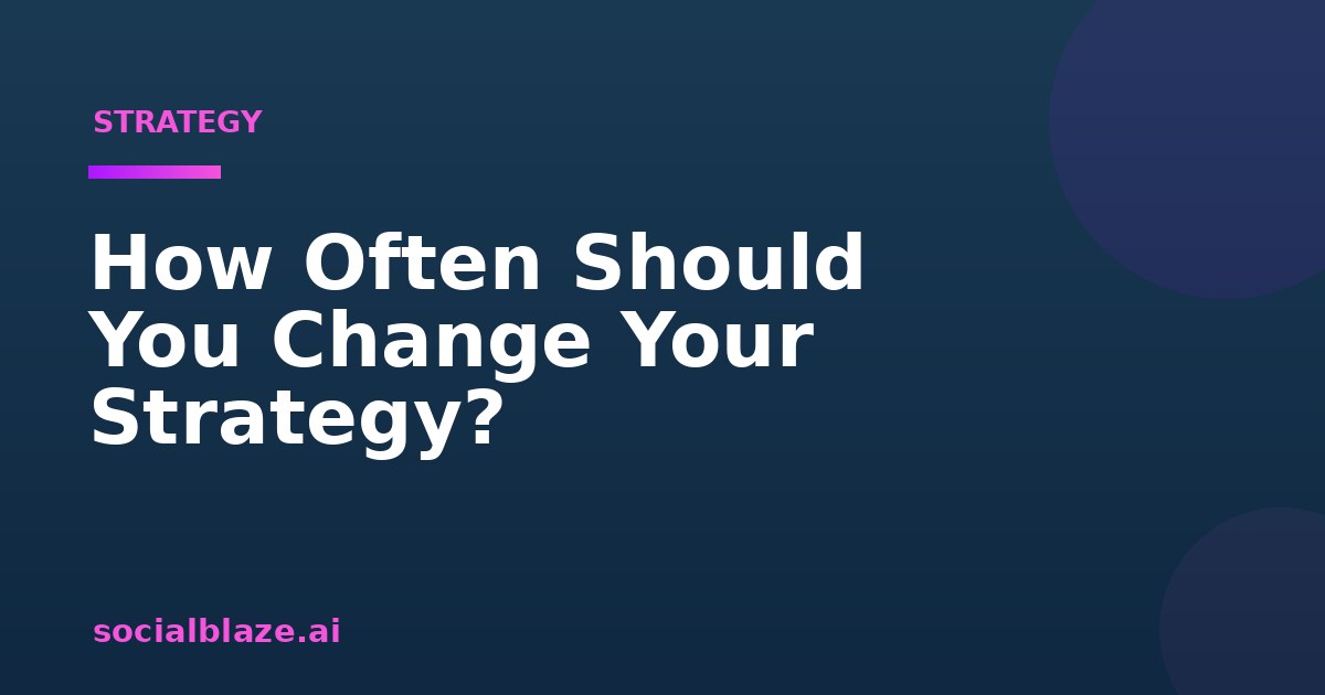 How Often Should You Change Your Strategy?