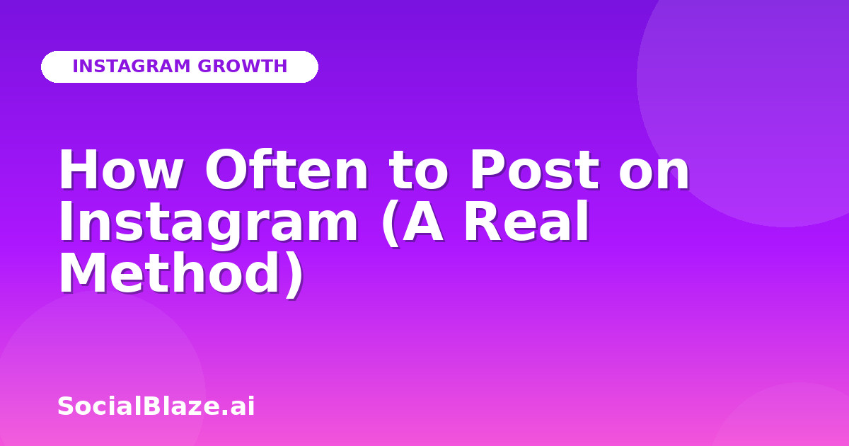 How Often to Post on Instagram (A Real Method)