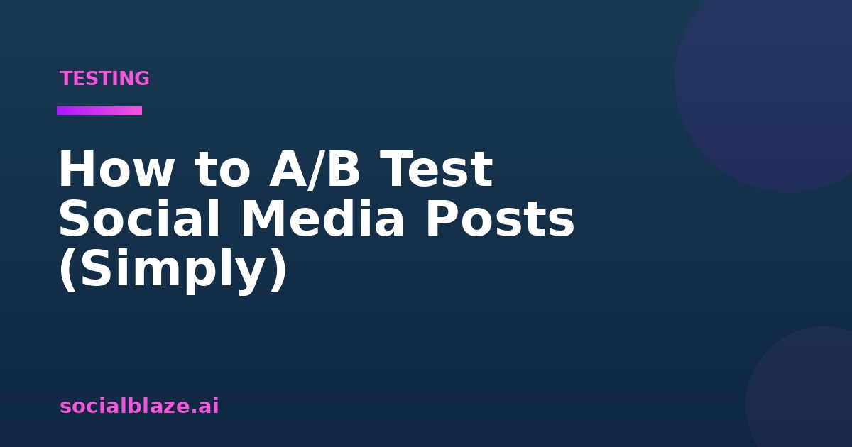 How to A/B Test Social Media Posts (Simply)