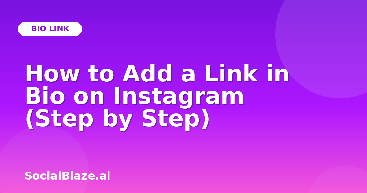 How to Add a Link in Bio on Instagram (Step by Step)