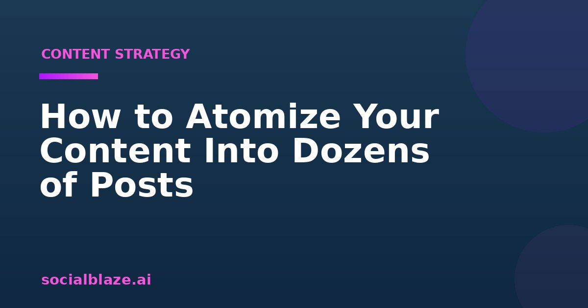 How to Atomize Your Content Into Dozens of Posts