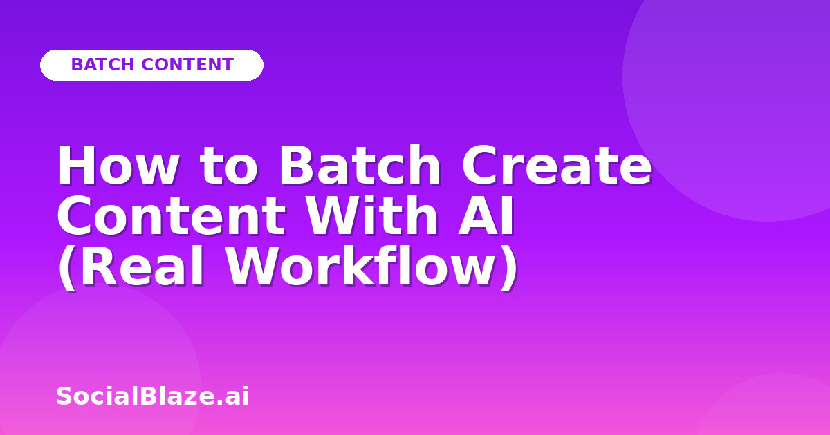 How to Batch Create Content With AI (Real Workflow)