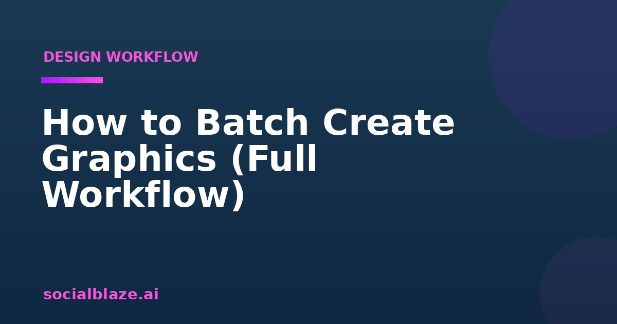 How to Batch Create Graphics (Full Workflow)