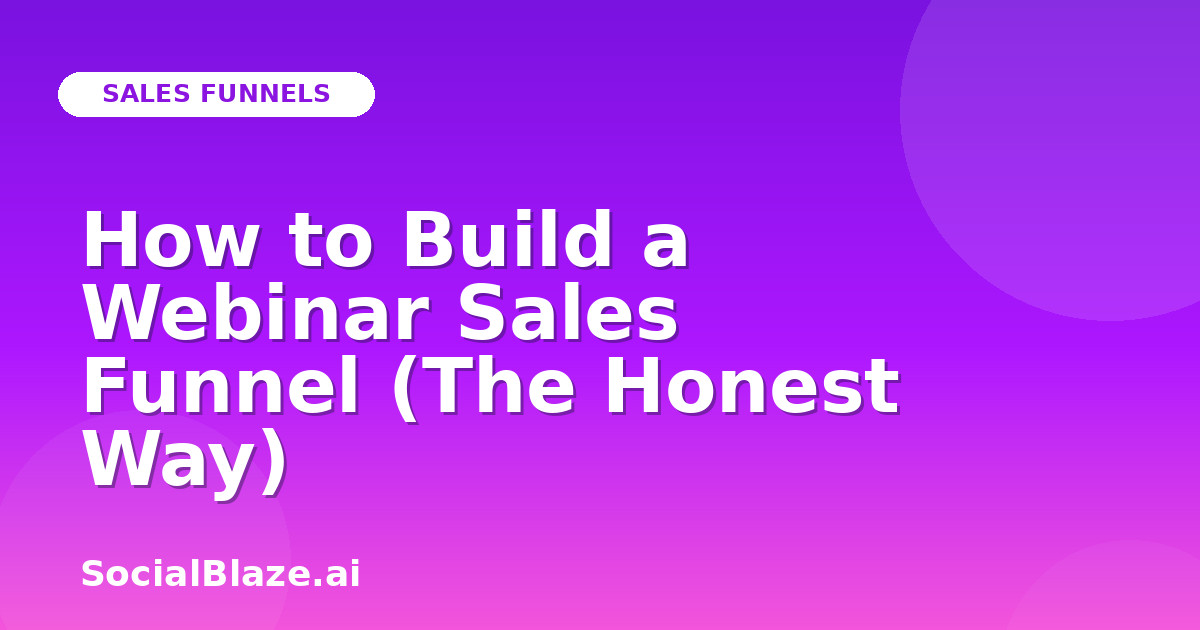 How to Build a Webinar Sales Funnel (The Honest Way)