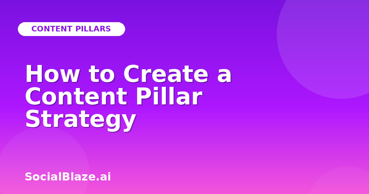 How to Create a Content Pillar Strategy