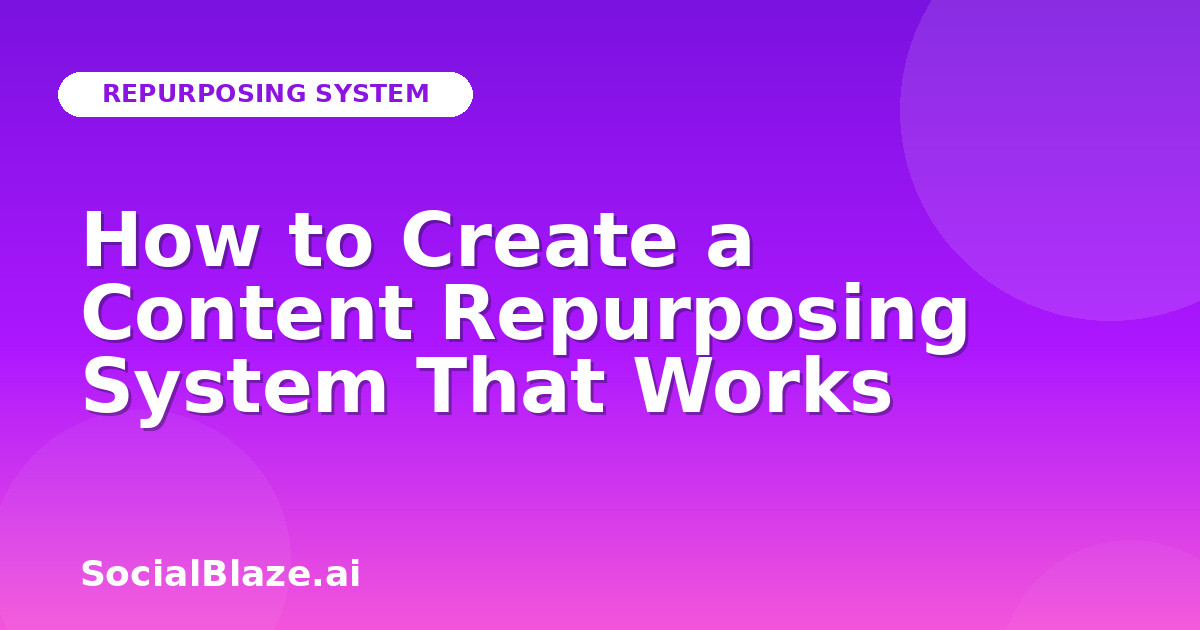 How to Create a Content Repurposing System That Works