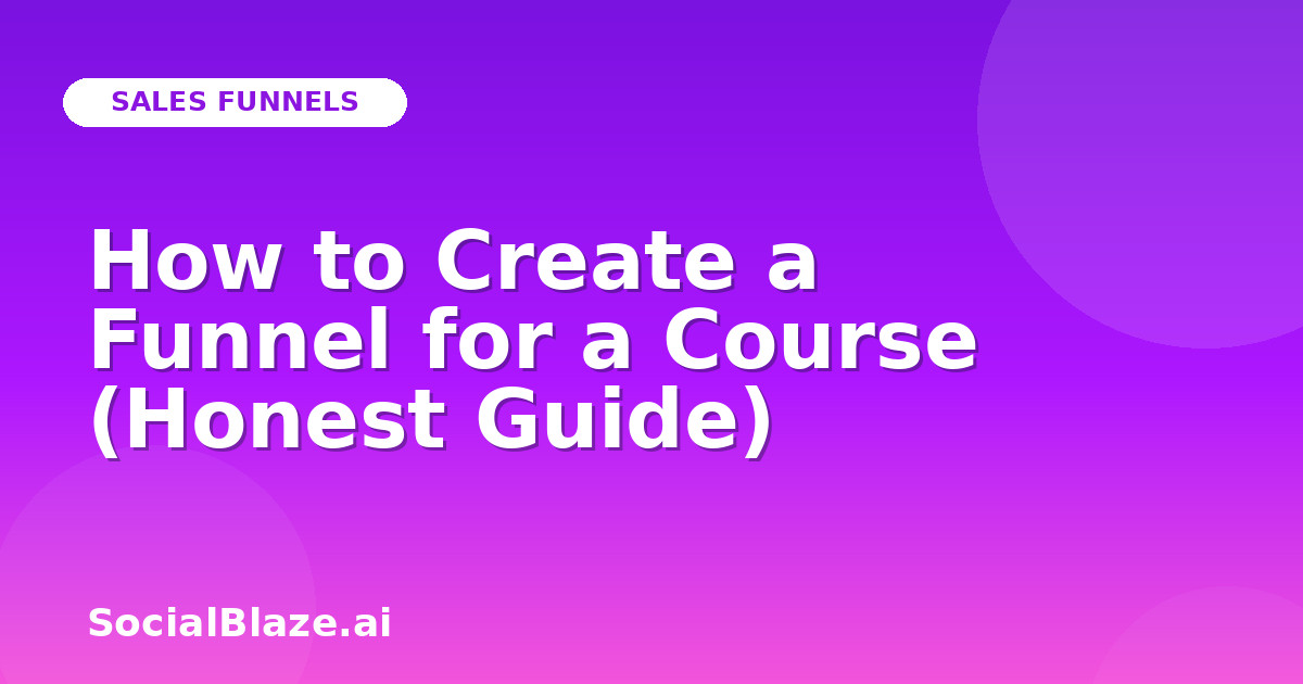 How to Create a Funnel for a Course (Honest Guide)