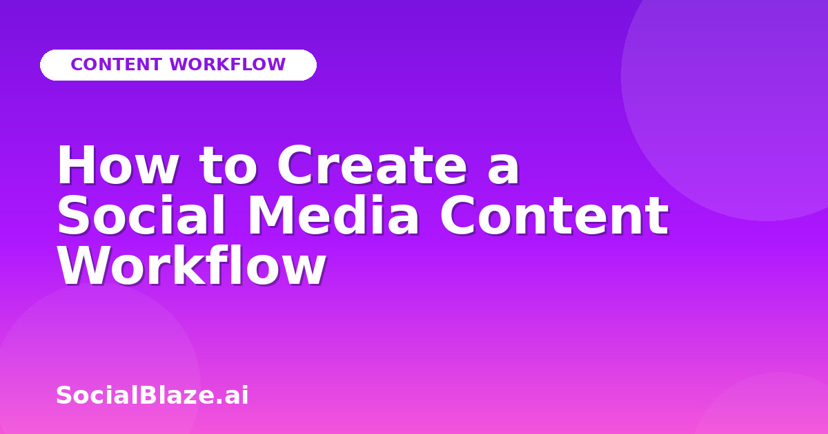How to Create a Social Media Content Workflow