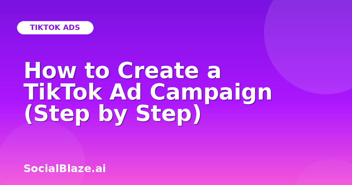 How to Create a TikTok Ad Campaign (Step by Step)