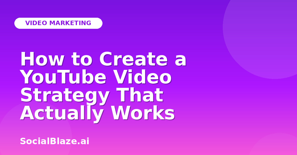 How to Create a YouTube Video Strategy That Actually Works