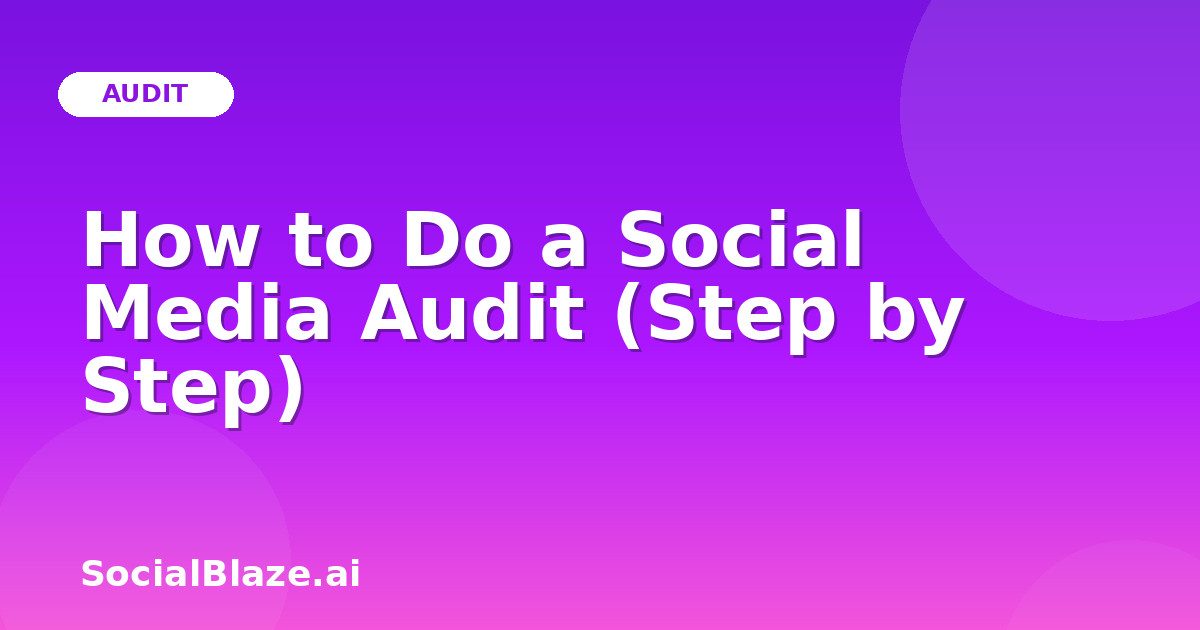 How to Do a Social Media Audit (Step by Step)