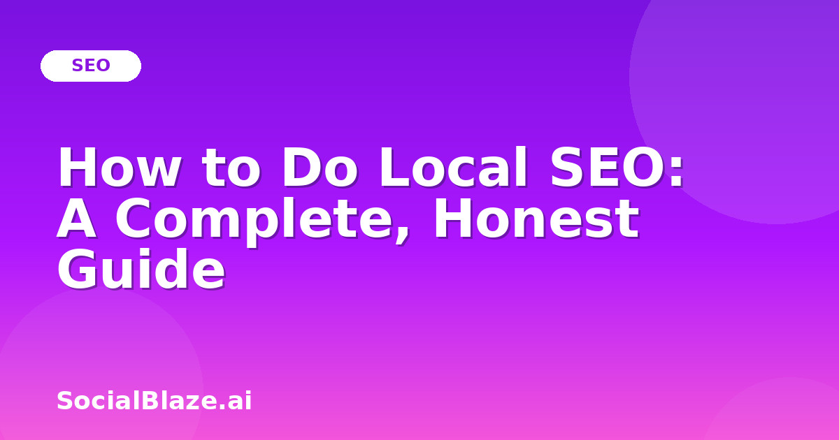How to Do Local SEO: A Complete, Honest Guide