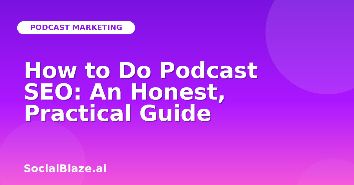 How to Do Podcast SEO: An Honest, Practical Guide