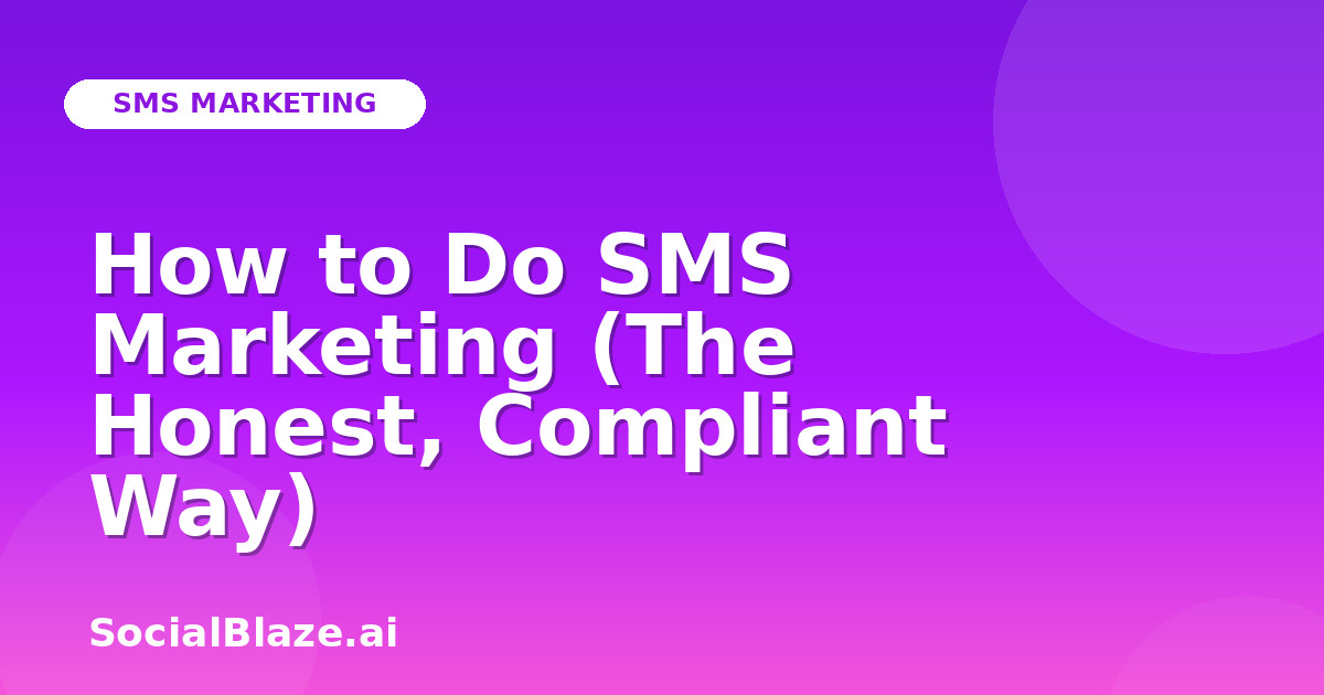 How to Do SMS Marketing (The Honest, Compliant Way)