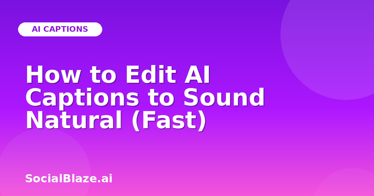 How to Edit AI Captions to Sound Natural (Fast)