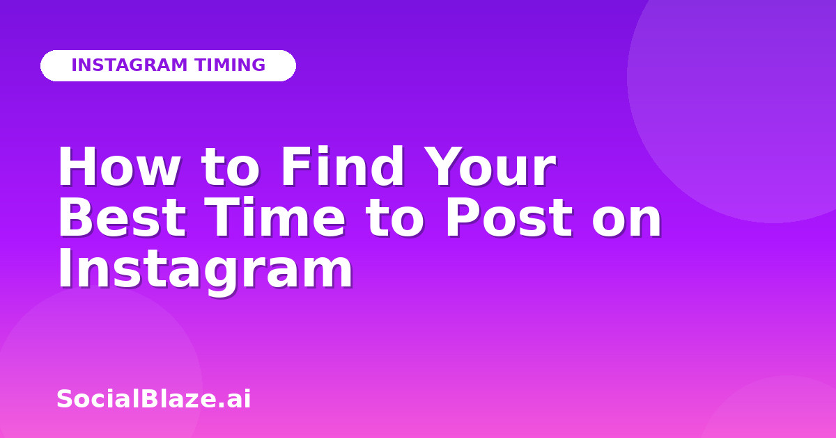 How to Find Your Best Time to Post on Instagram
