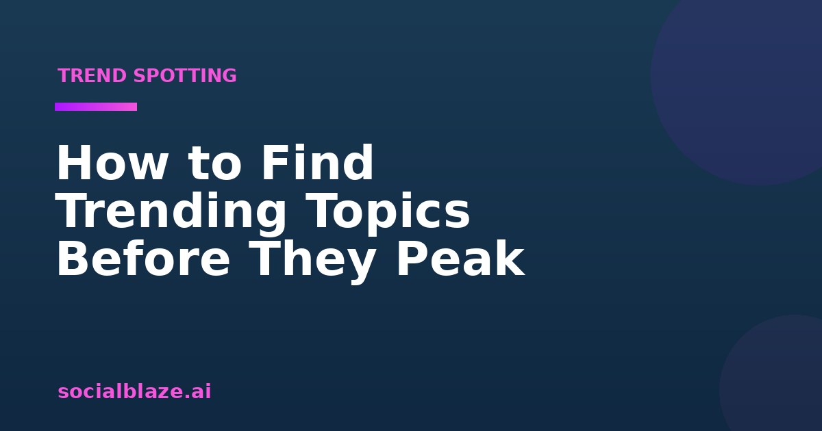 How to Find Trending Topics Before They Peak