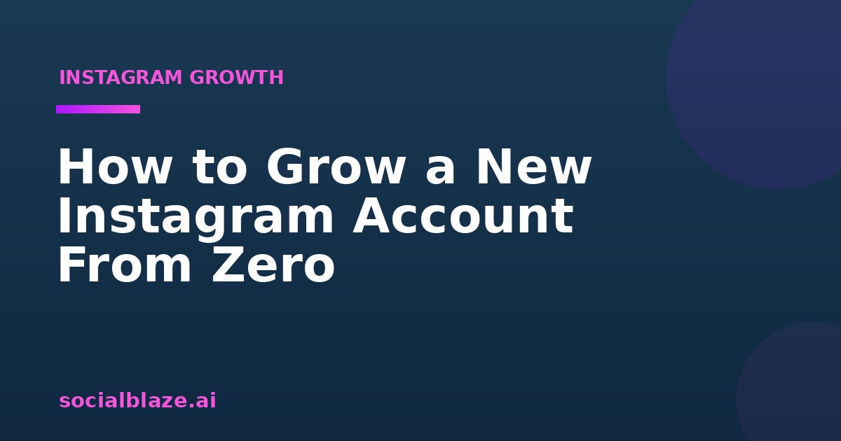How to Grow a New Instagram Account From Zero