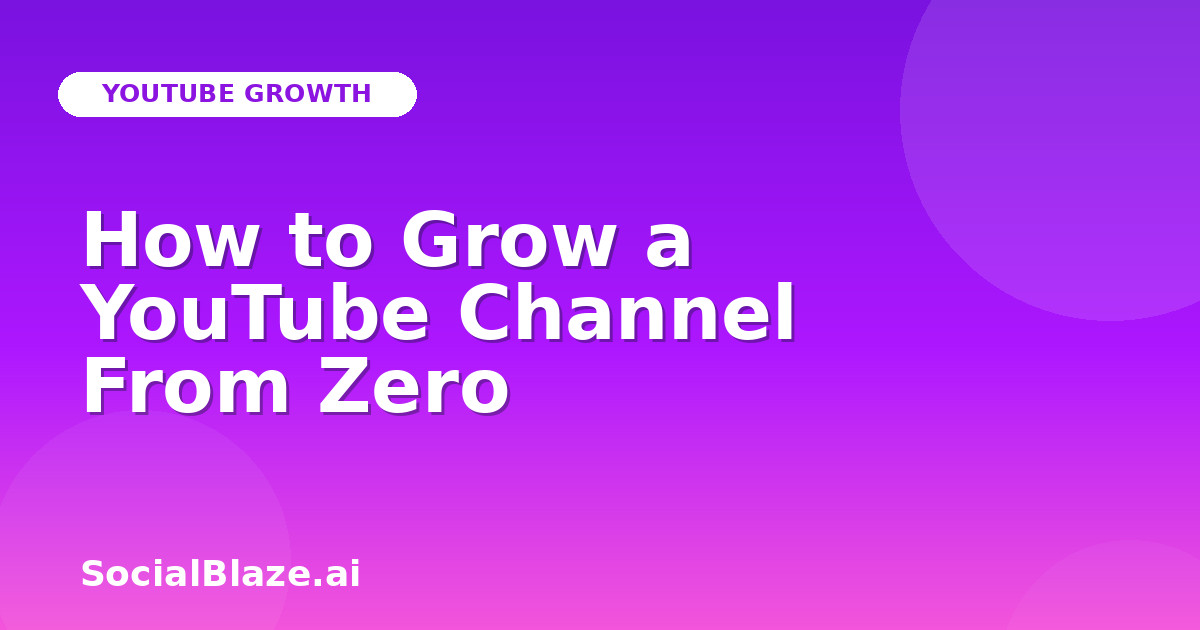 How to Grow a YouTube Channel From Zero