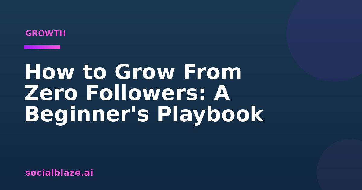 How to Grow From Zero Followers: A Beginner's Playbook