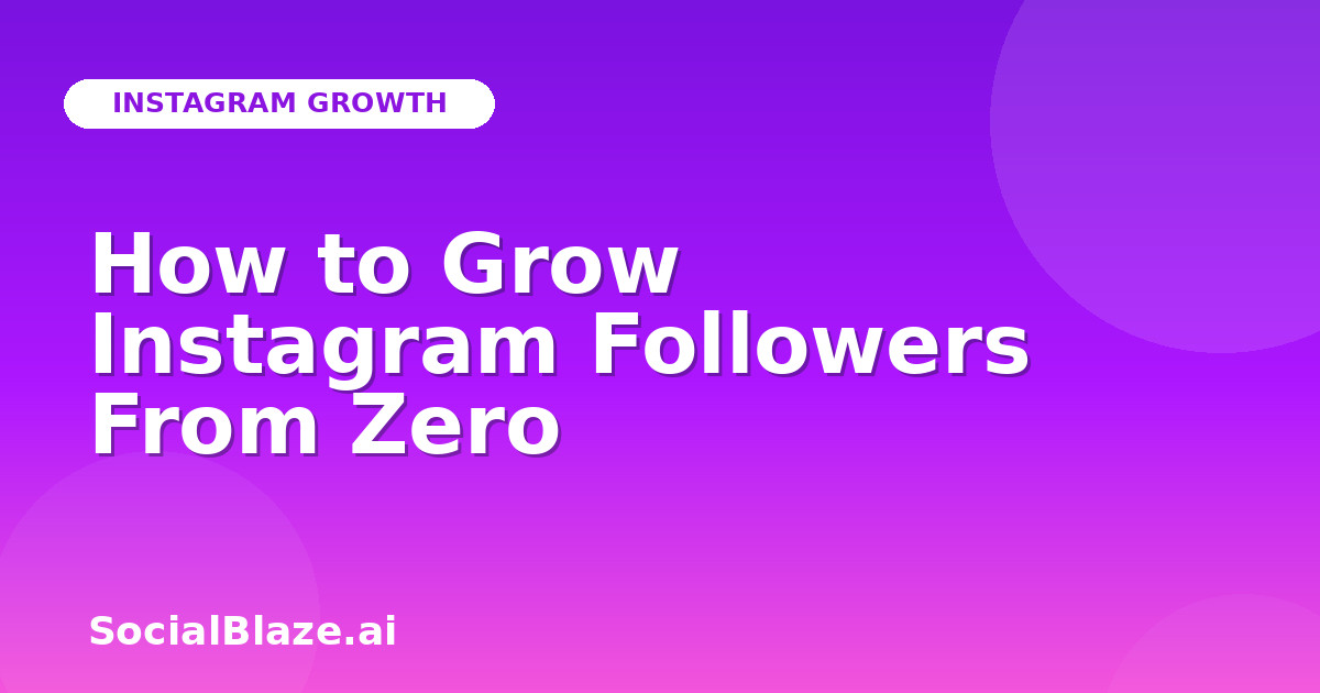 How to Grow Instagram Followers From Zero