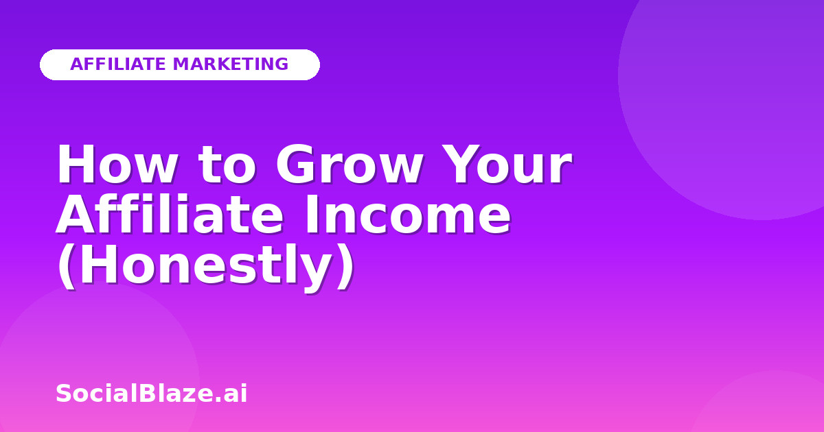 How to Grow Your Affiliate Income (Honestly)
