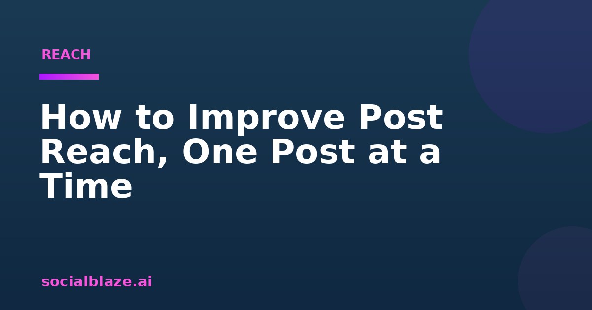 How to Improve Post Reach, One Post at a Time