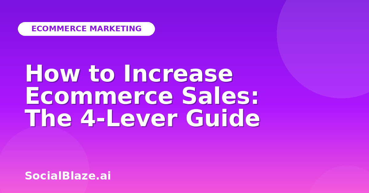 How to Increase Ecommerce Sales: The 4-Lever Guide