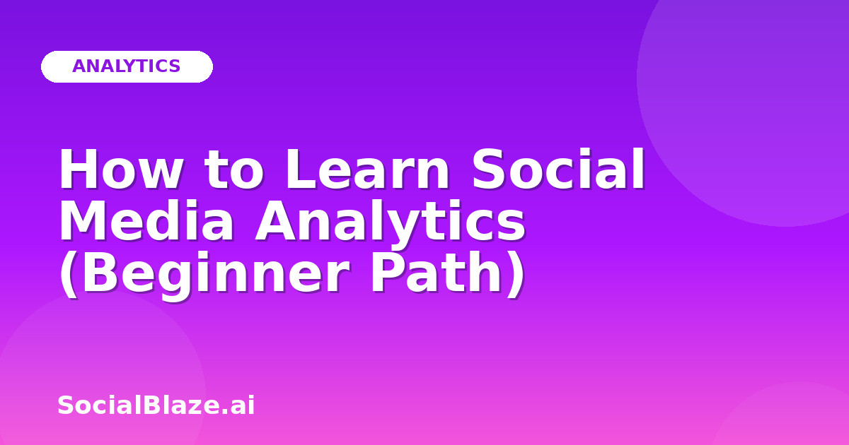 How to Learn Social Media Analytics (Beginner Path)