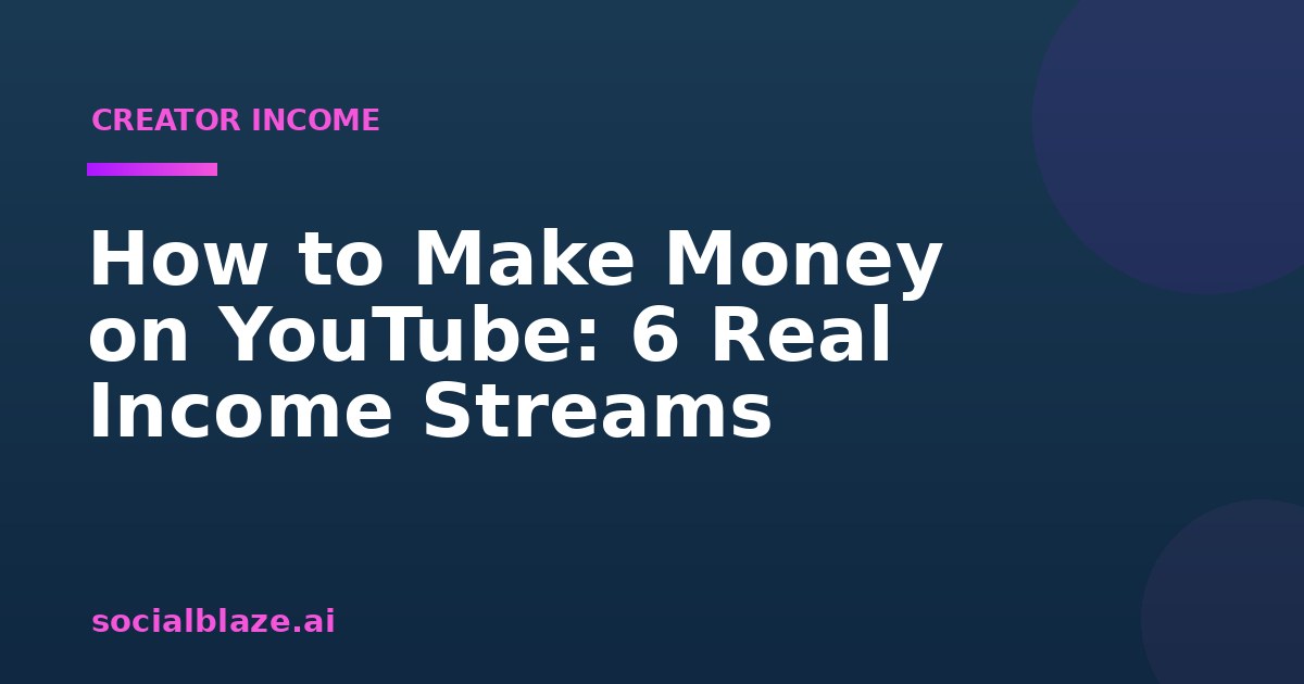How to Make Money on YouTube: 6 Real Income Streams