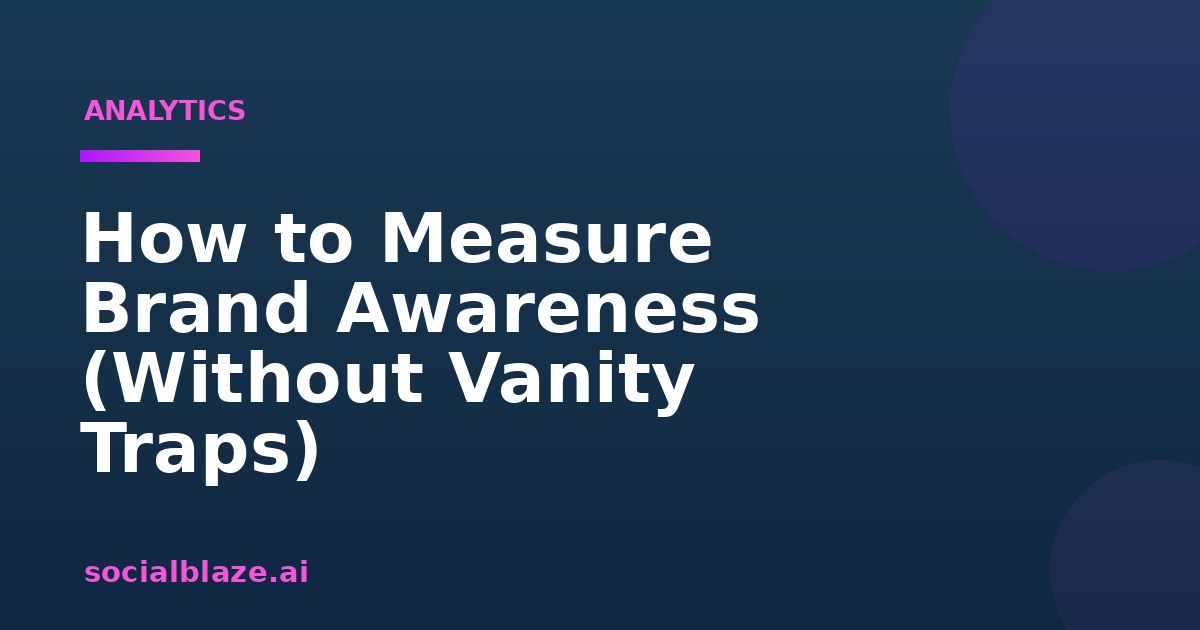 How to Measure Brand Awareness (Without Vanity Traps)