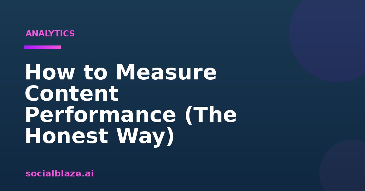 How to Measure Content Performance (The Honest Way)