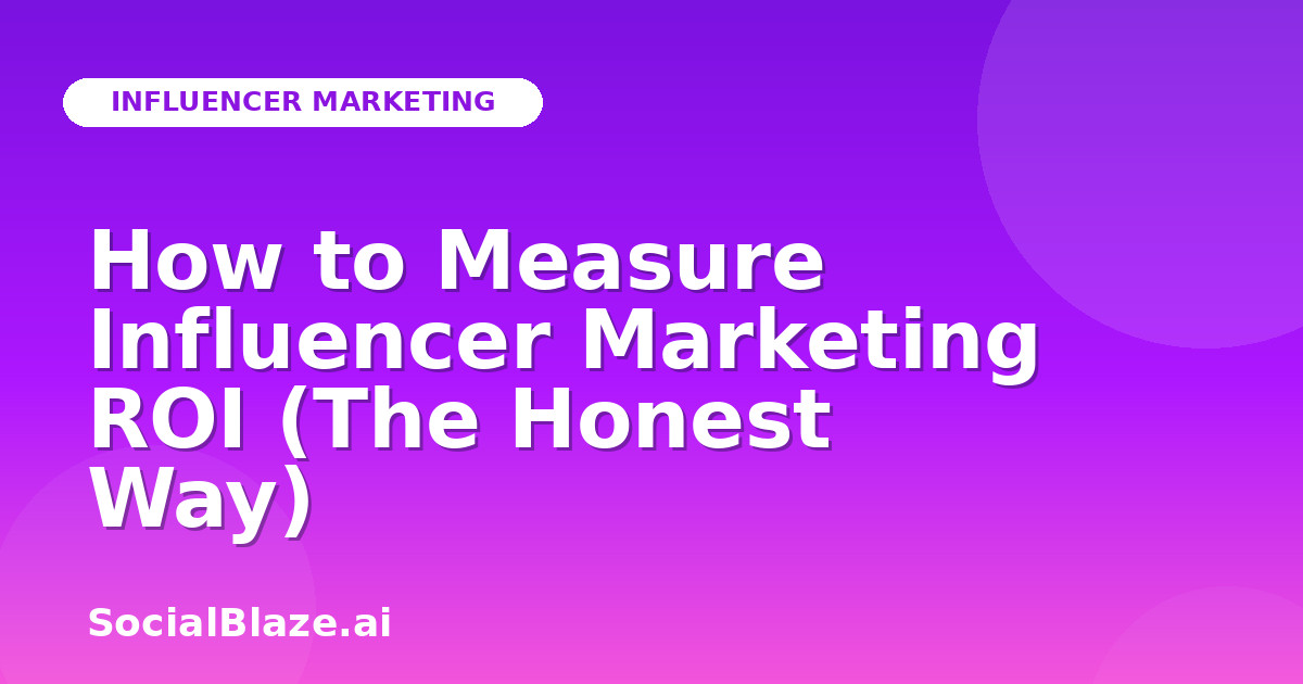 How to Measure Influencer Marketing ROI (The Honest Way)