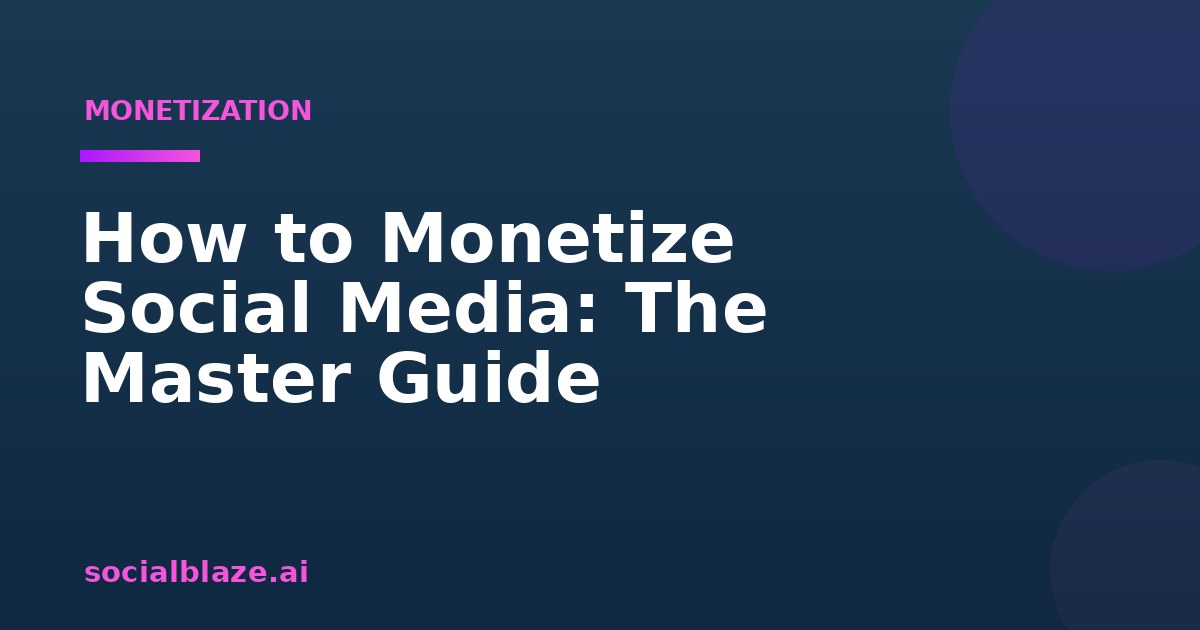 How to Monetize Social Media: The Master Guide
