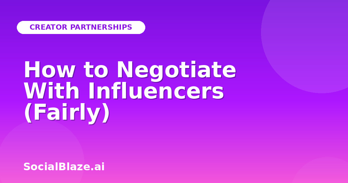 How to Negotiate With Influencers (Fairly)