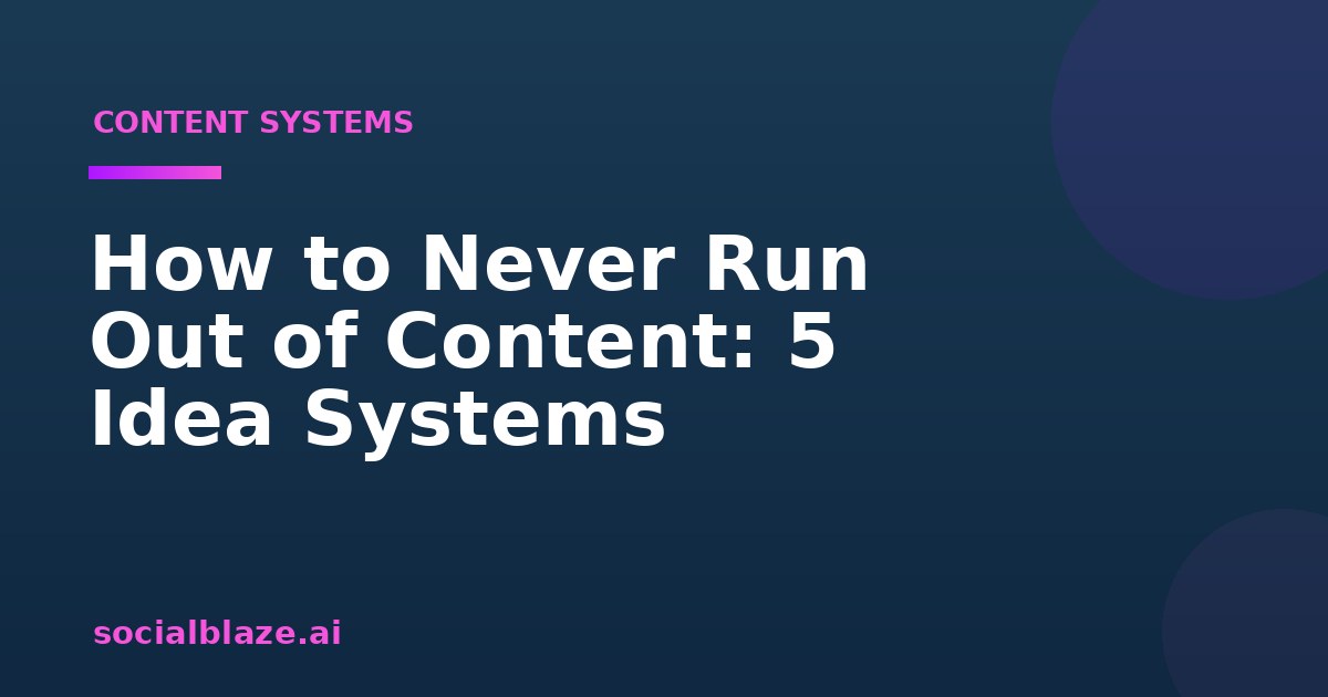 How to Never Run Out of Content: 5 Idea Systems