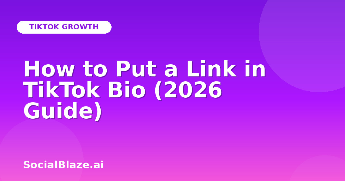 How to Put a Link in TikTok Bio (2026 Guide)
