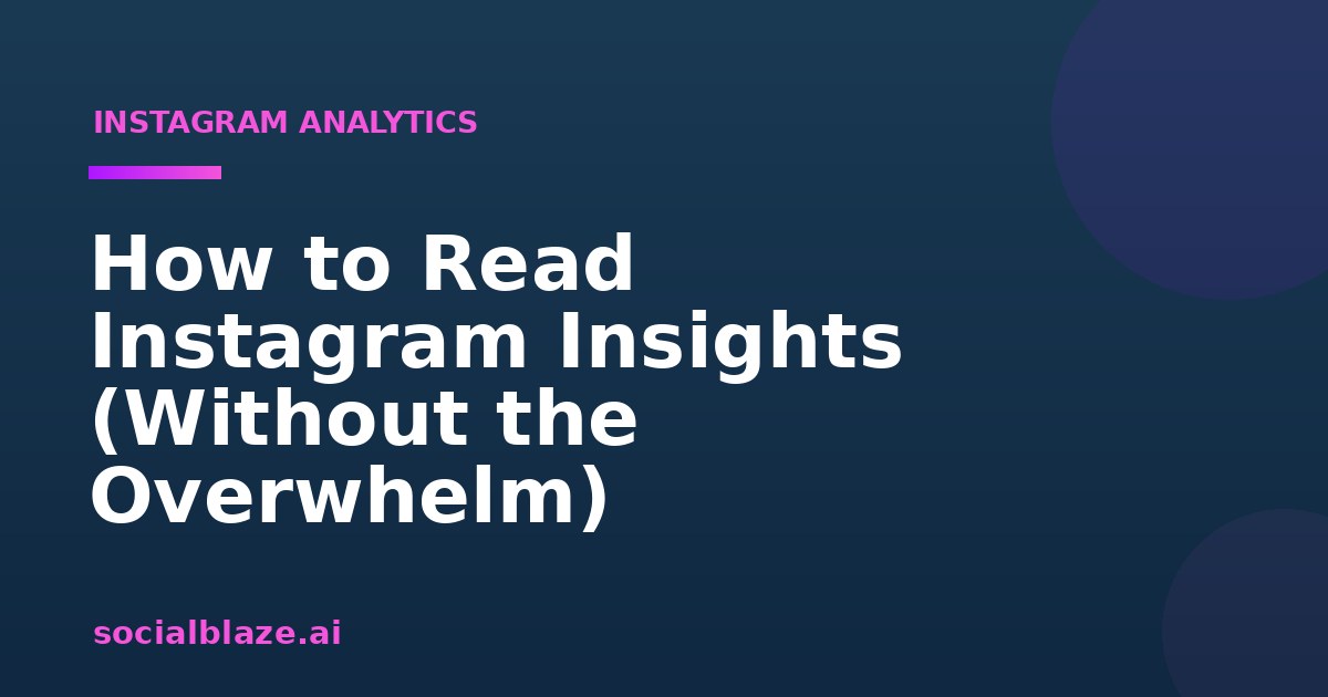 How to Read Instagram Insights (Without the Overwhelm)