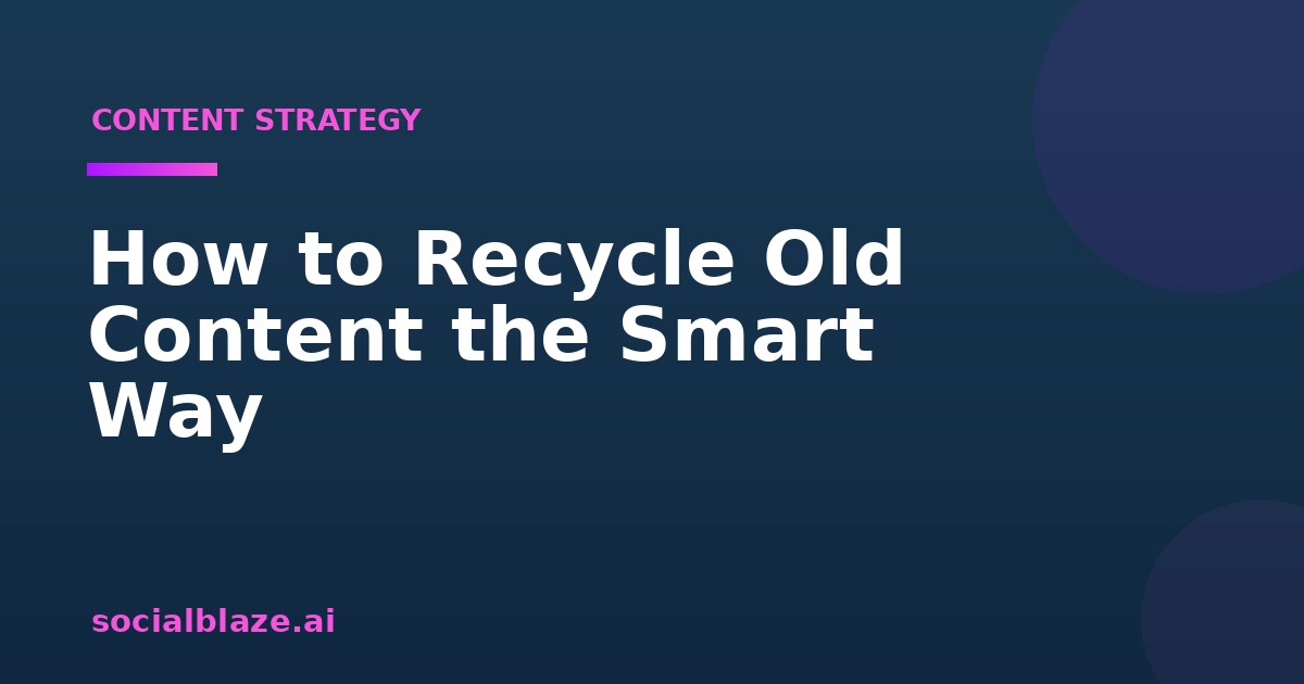 How to Recycle Old Content the Smart Way