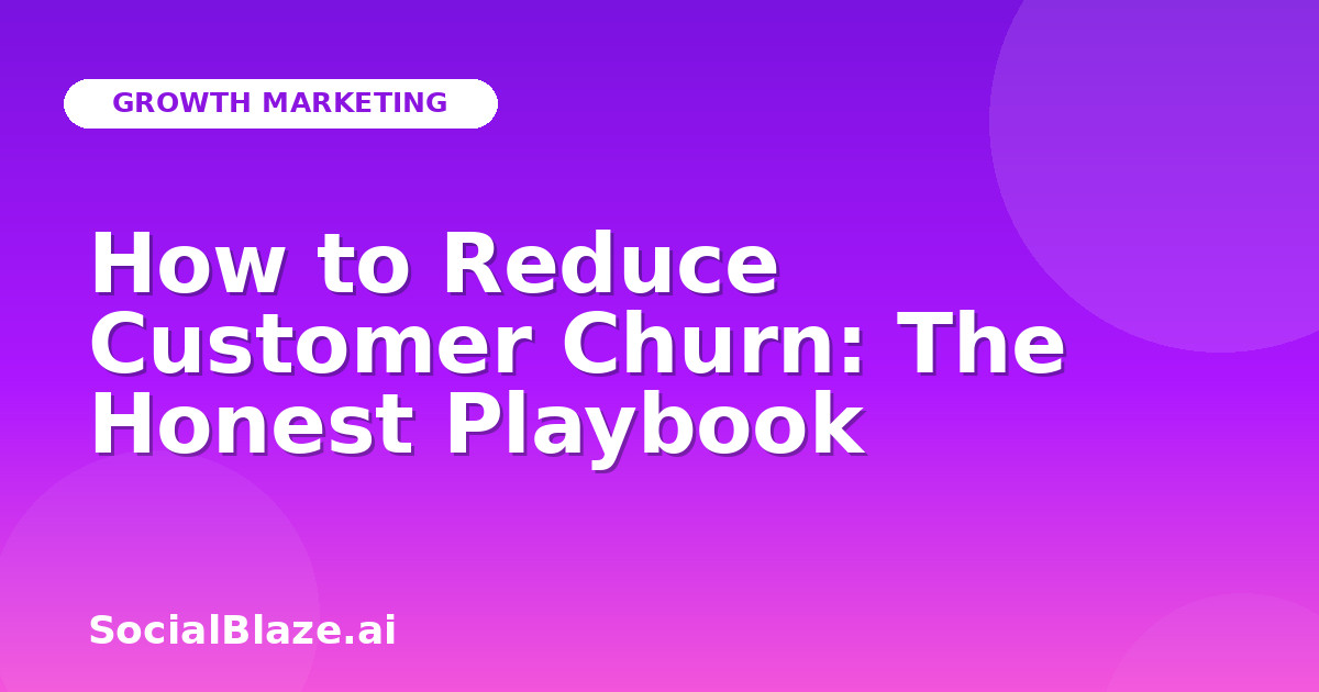 How to Reduce Customer Churn: The Honest Playbook