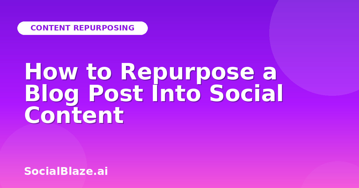How to Repurpose a Blog Post Into Social Content