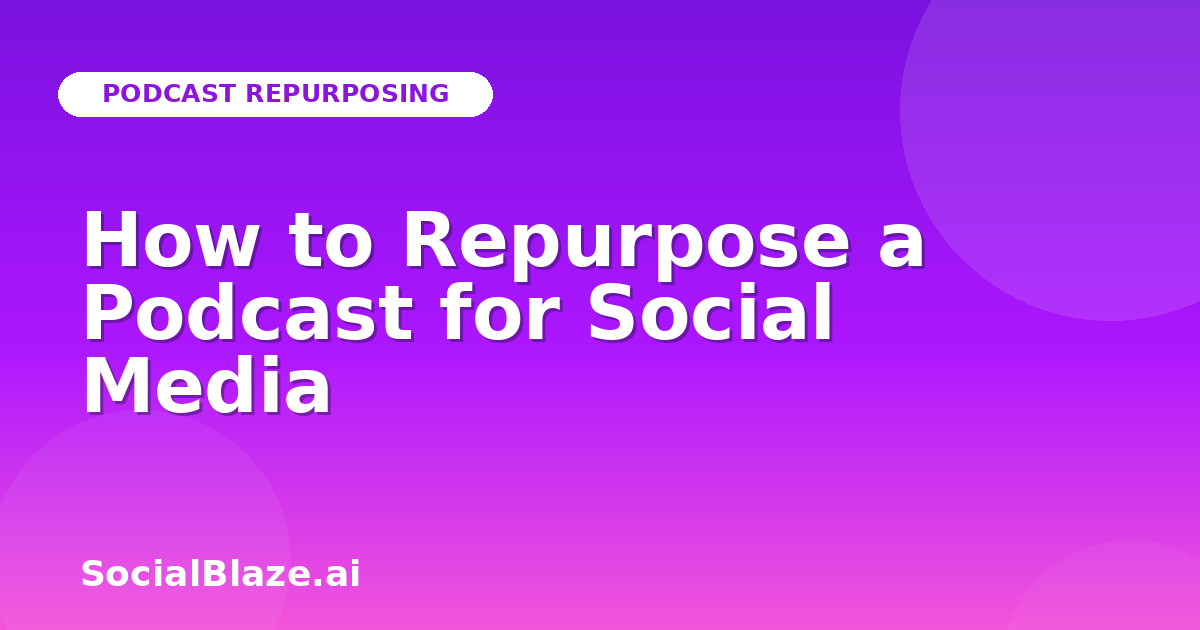 How to Repurpose a Podcast for Social Media